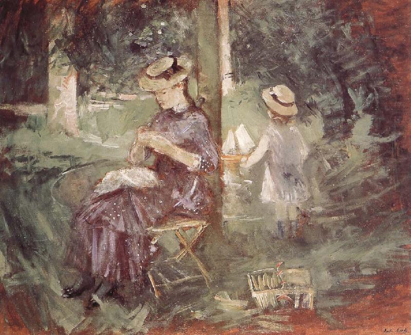 Berthe Morisot The mother and her son in the garden china oil painting image